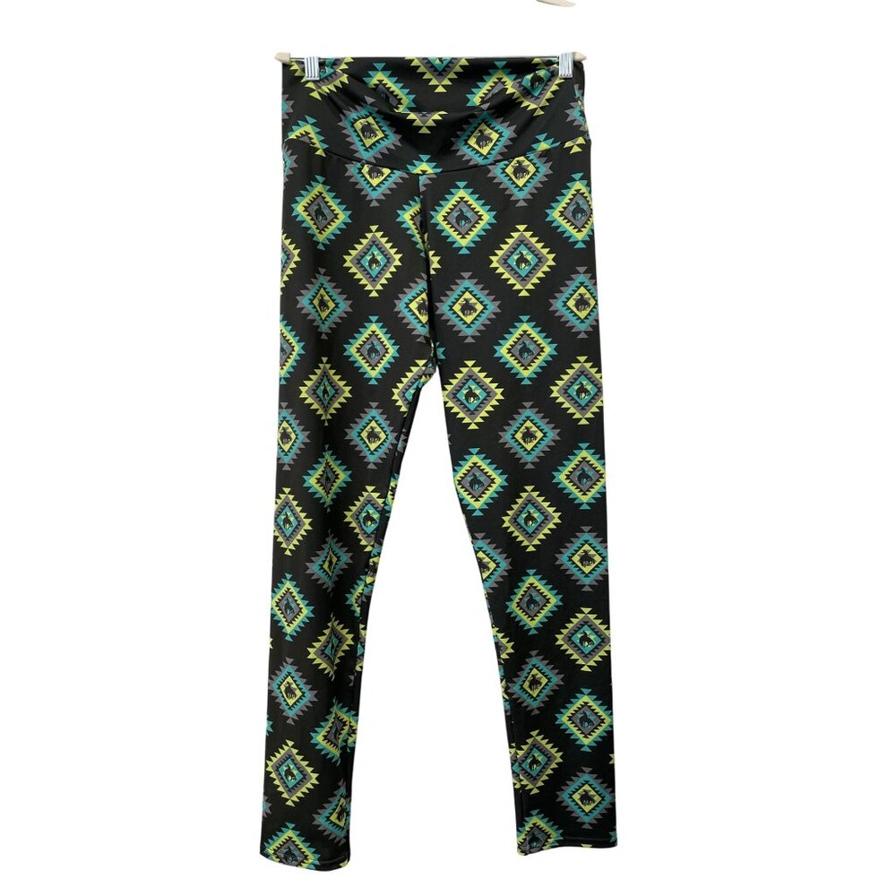 Pro Rodeo Gear Aztec Pull On Leggings Womens XL Black Multi Western Athleisure